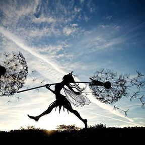 Sculpture de Fée en Métal pour Jardin - Art Résistant aux Intempéries et Magique