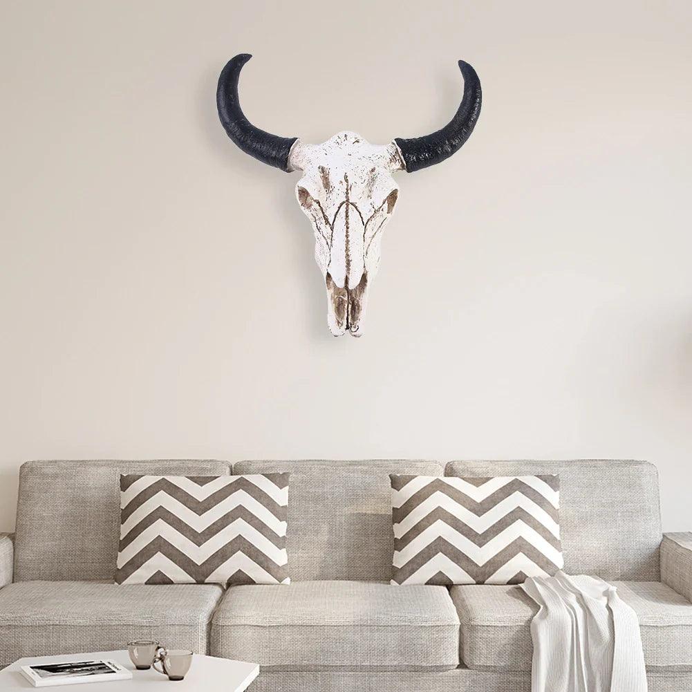 Crâne de Vache Longhorn Décoratif - Cornes Réalistes et Élégance Naturelle