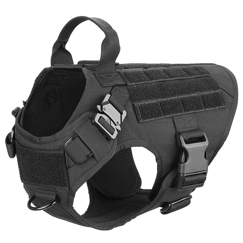 Harnais de Chien Tactique Durable - Réglable avec Poignée et Laisse