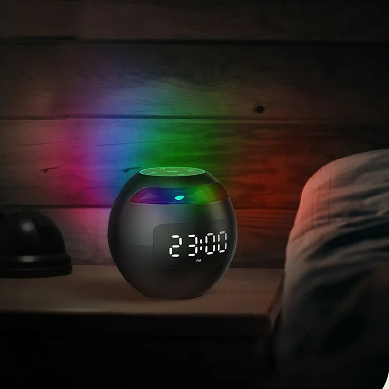 Horloge Réveil Bluetooth Multifonctionnelle - Veilleuse Colorée et Son de Qualité