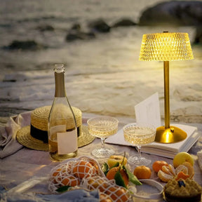 Lampe en Cristal Élégante - Design en Diamant et Rechargeable