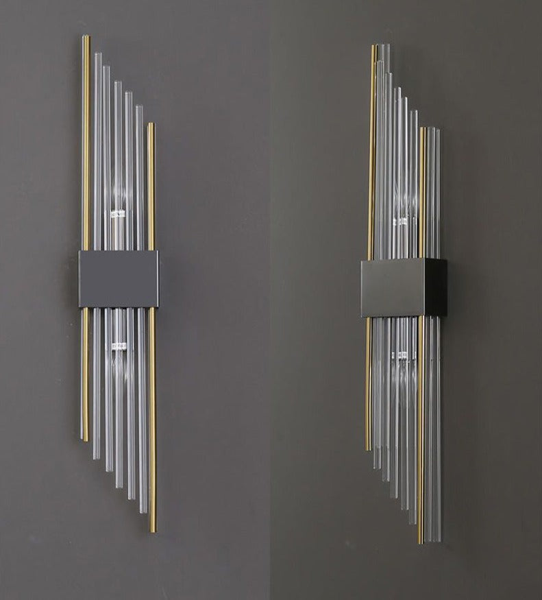 Applique Murale en Cristal Doré - Construction Durable et Éclairage Polyvalent