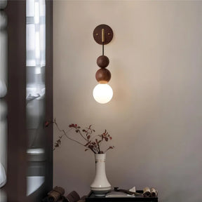 Applique Murale en Noyer et Verre - Design Élégant et Écologique