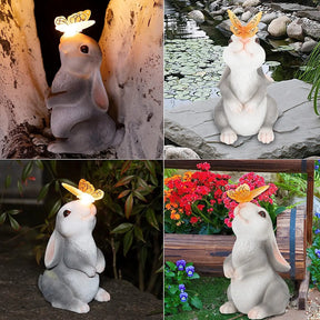 Lampe Solaire de Jardin Lapin - Éclairage Résistant aux Intempéries et Écologique