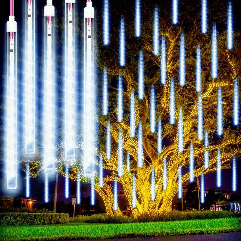 Éclairage LED en Goutte d'Eau - Effet Pluie de Météores Étanche