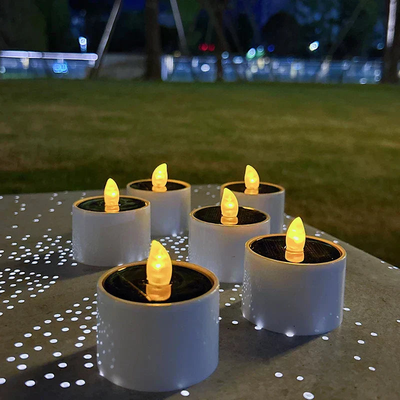 Bougies LED Solaires Vacillantes - Ambiance Extérieure Sécurisée et Romantique