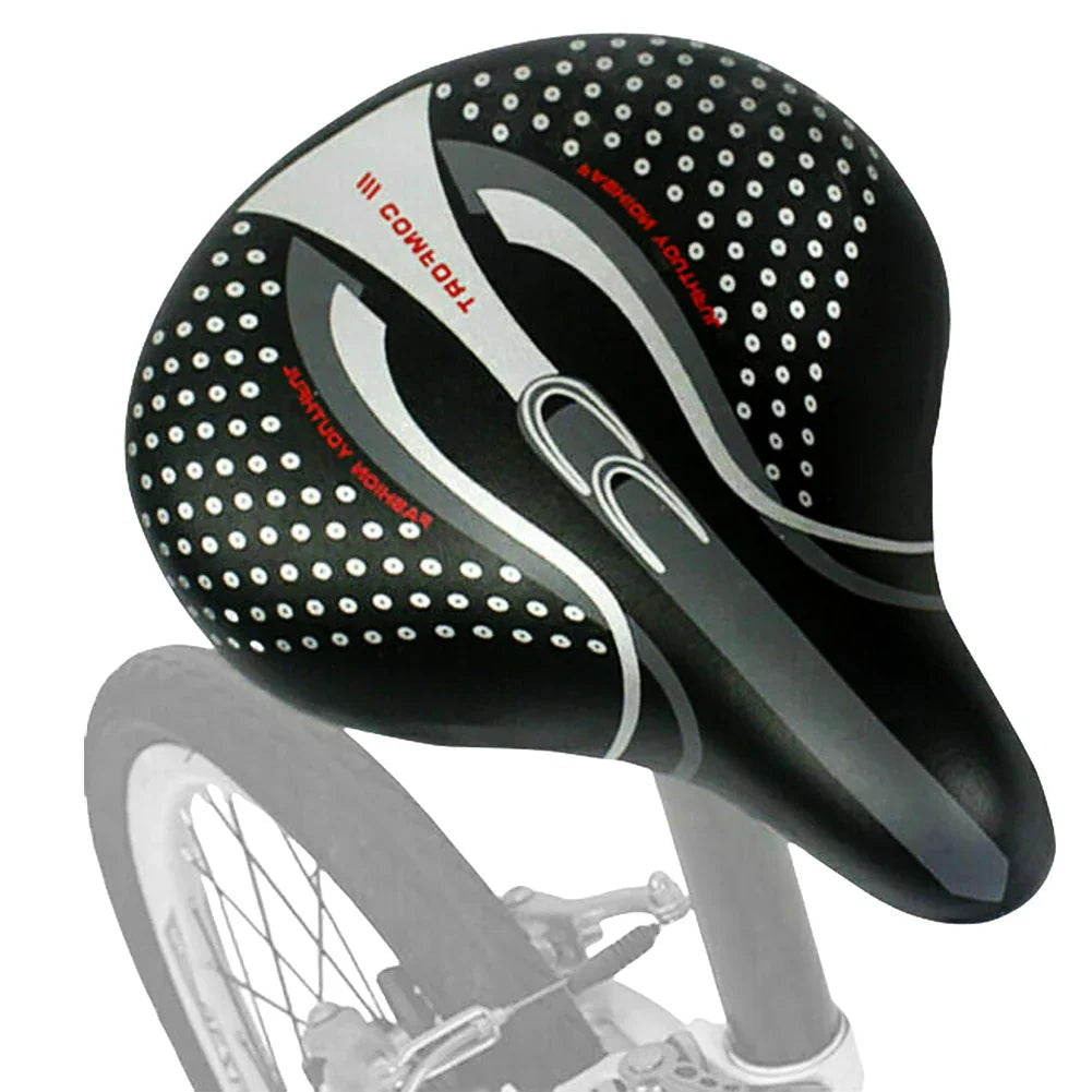 Selle de Vélo Confortable Extra Large - Rembourrage en Cuir PU et Absorption des Chocs