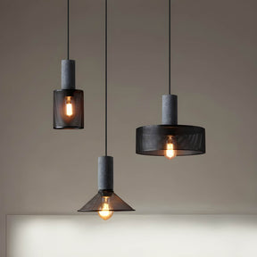 Lampe Suspendue Industrielle en Béton - Design Unique et Éclairage LED Efficace