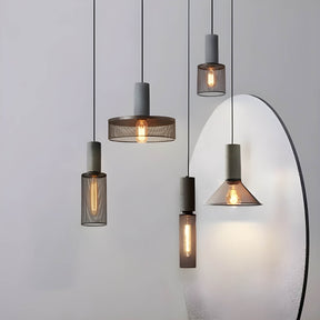 Lampe Suspendue Industrielle en Béton - Design Unique et Éclairage LED Efficace