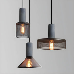Lampe Suspendue Industrielle en Béton - Design Unique et Éclairage LED Efficace