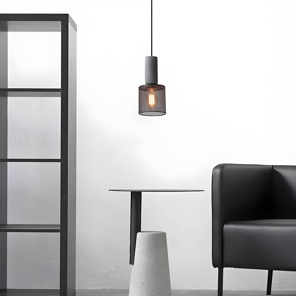 Lampe Suspendue Industrielle en Béton - Design Unique et Éclairage LED Efficace