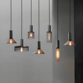 Lampe Suspendue Industrielle en Béton - Design Unique et Éclairage LED Efficace