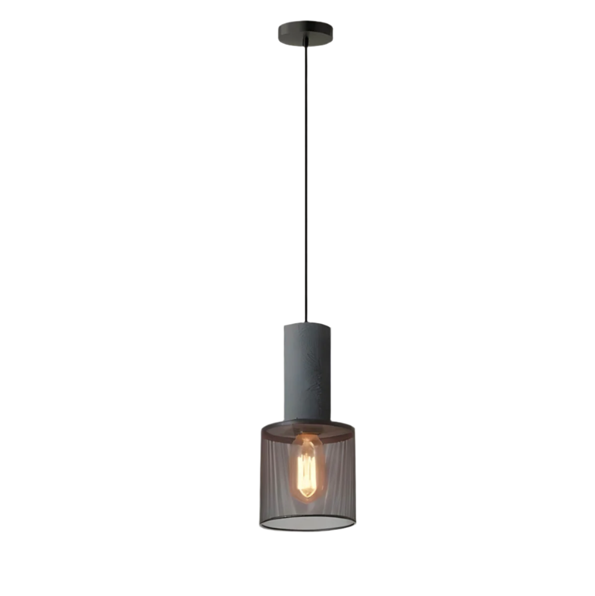 Lampe Suspendue Industrielle en Béton - Design Unique et Éclairage LED Efficace