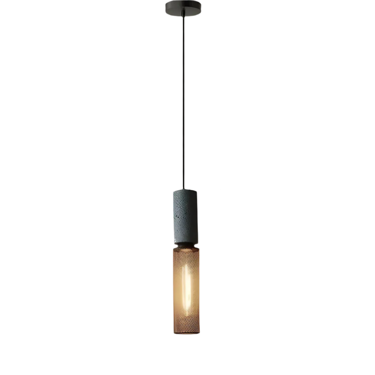 Lampe Suspendue Industrielle en Béton - Design Unique et Éclairage LED Efficace