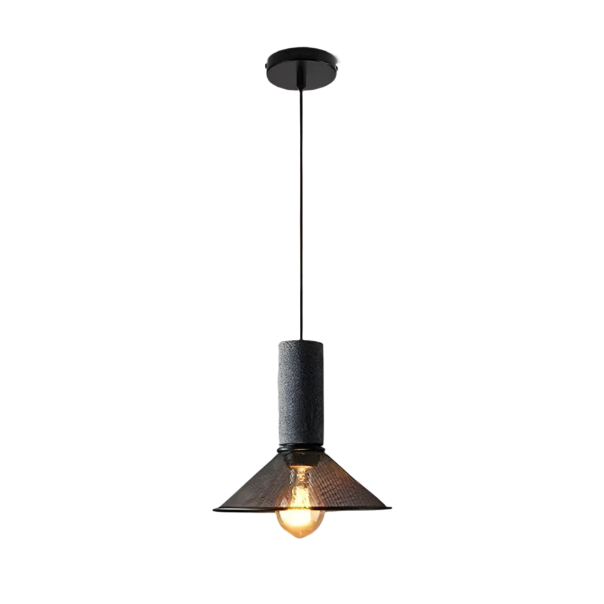 Lampe Suspendue Industrielle en Béton - Design Unique et Éclairage LED Efficace