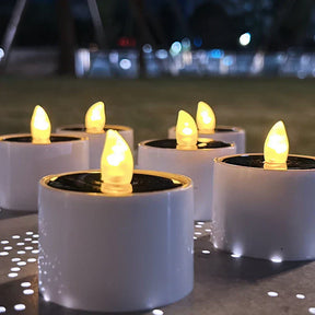 Bougies LED Solaires Vacillantes - Ambiance Extérieure Sécurisée et Romantique