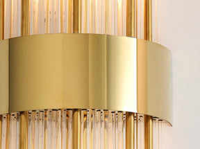 Applique Murale en Cristal Doré - Construction Durable et Éclairage Polyvalent