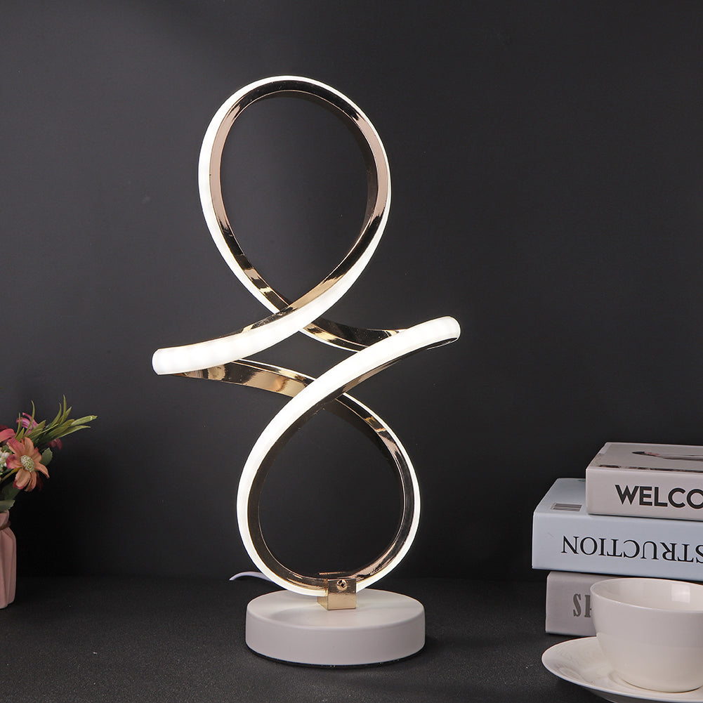 Lampe de Table LED Spirale - Design Futuriste et Énergétiquement Efficace