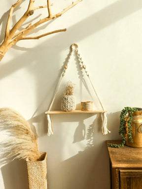 Étagère Murale en Macramé - Charme Rustique et Pratique pour Votre Intérieur