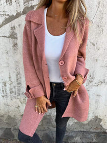 Manteau Long en Laine Mélangée - Élégance et Confort au Quotidien