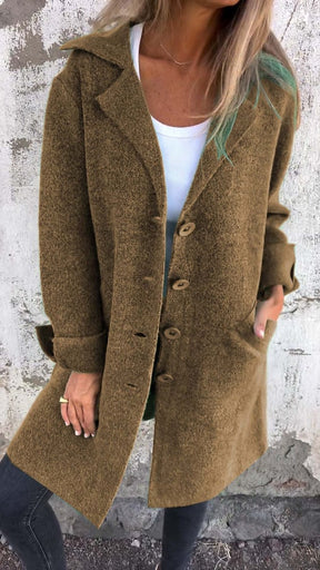 Manteau Long en Laine Mélangée - Élégance et Confort au Quotidien