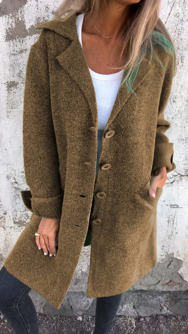Manteau Long en Laine Mélangée - Élégance et Confort au Quotidien