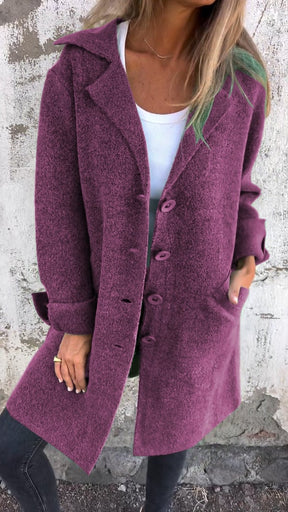 Manteau Long en Laine Mélangée - Élégance et Confort au Quotidien