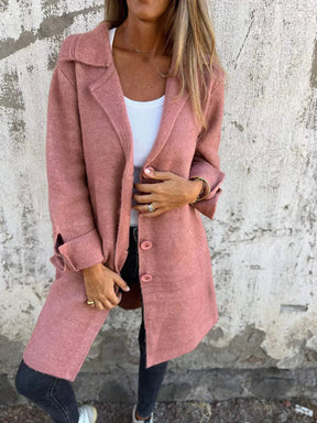 Manteau Long en Laine Mélangée - Élégance et Confort au Quotidien