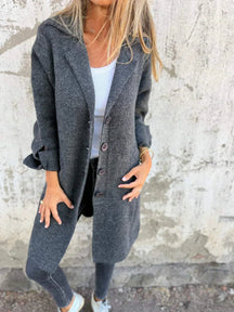 Manteau Long en Laine Mélangée - Élégance et Confort au Quotidien