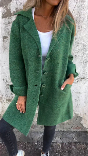 Manteau Long en Laine Mélangée - Élégance et Confort au Quotidien