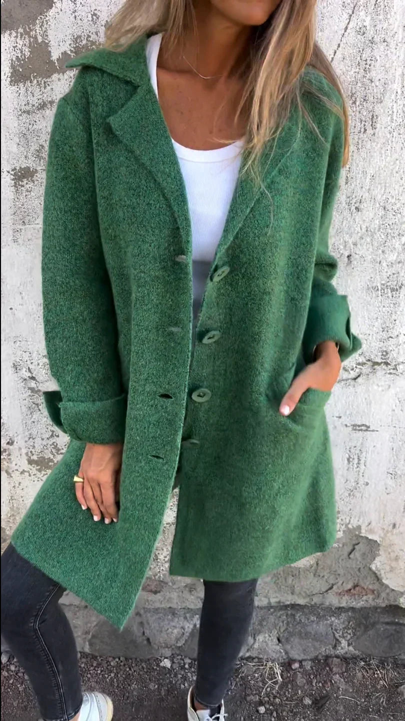 Manteau Long en Laine Mélangée - Élégance et Confort au Quotidien