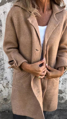 Manteau Long en Laine Mélangée - Élégance et Confort au Quotidien