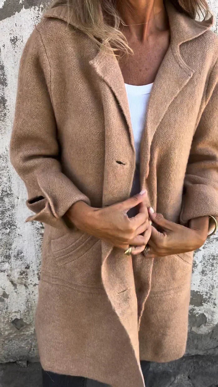 Manteau Long en Laine Mélangée - Élégance et Confort au Quotidien