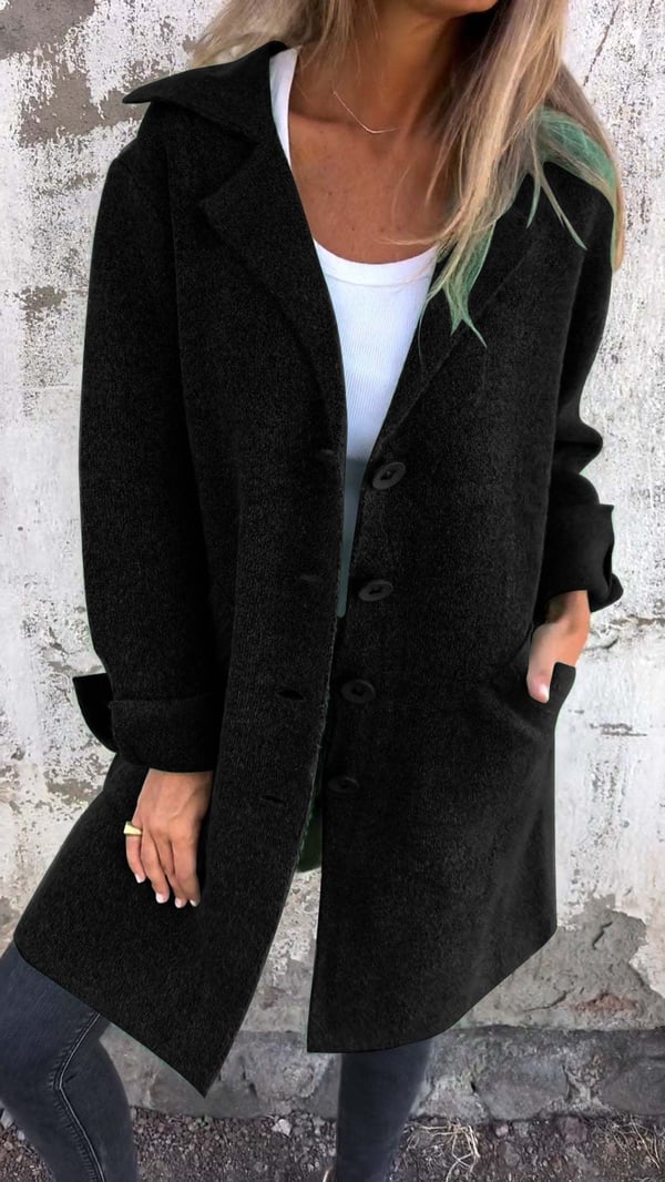Manteau Long en Laine Mélangée - Élégance et Confort au Quotidien
