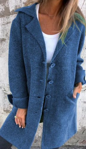 Manteau Long en Laine Mélangée - Élégance et Confort au Quotidien