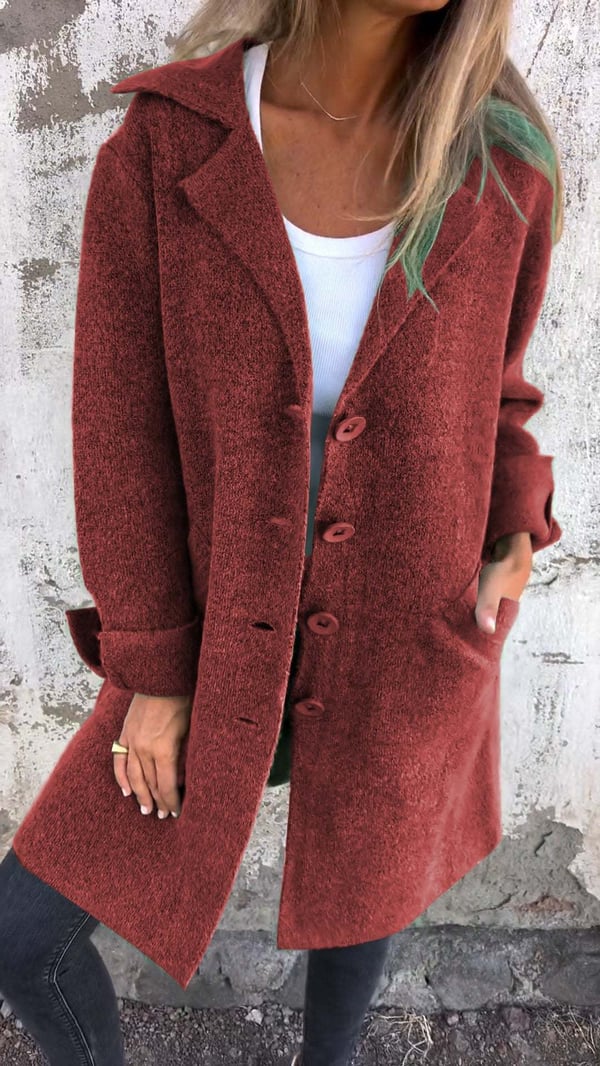 Manteau Long en Laine Mélangée - Élégance et Confort au Quotidien