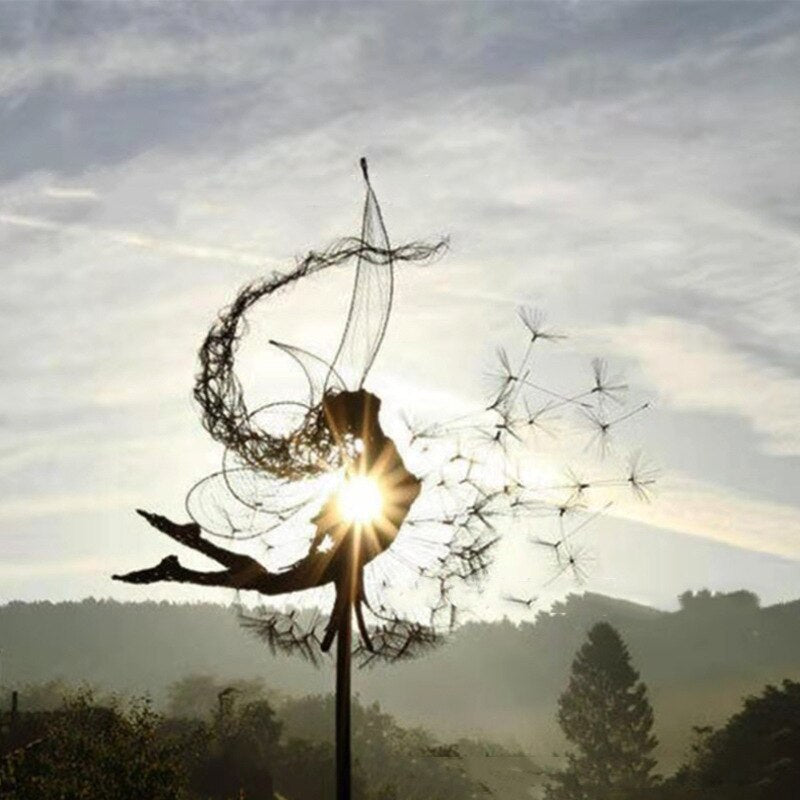 Sculpture de Fée en Métal pour Jardin - Art Résistant aux Intempéries et Magique