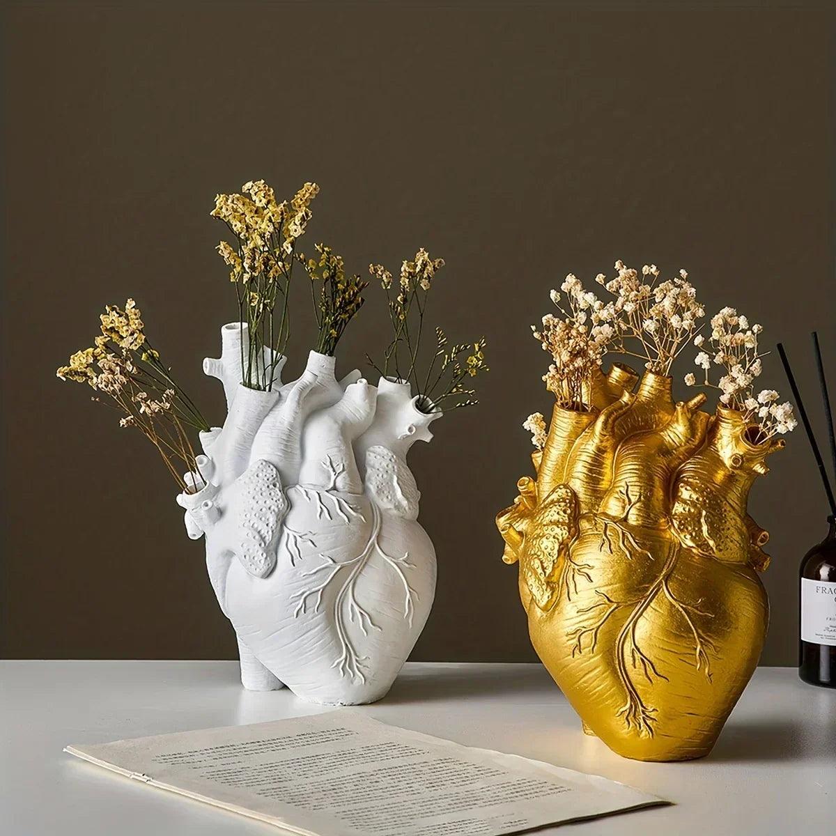 Vase en Céramique en Forme de Cœur - Design Unique et Polyvalent pour Décoration