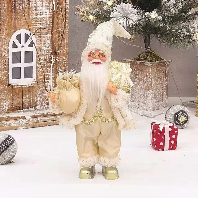 Décoration de Noël Luxe avec Sac Cadeau - Père Noël Festif et Polyvalent