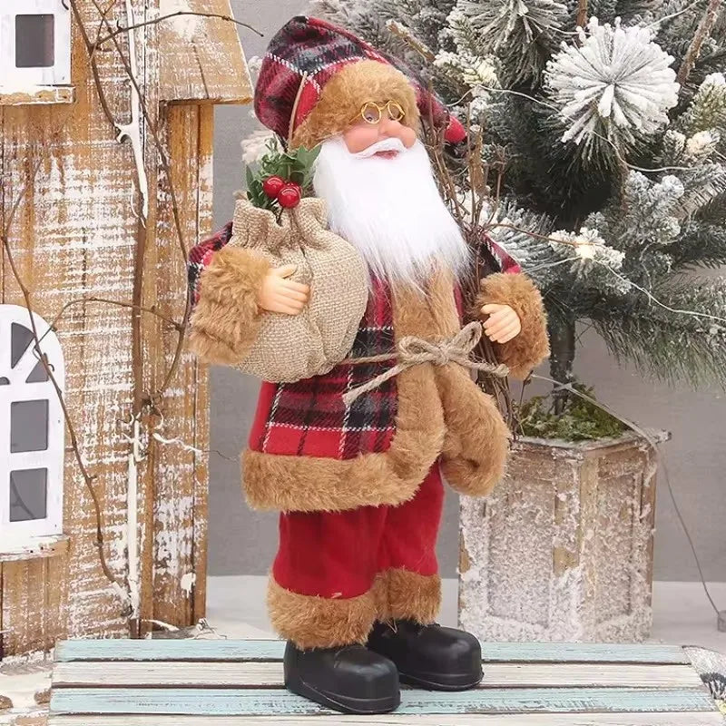 Décoration de Noël Luxe avec Sac Cadeau - Père Noël Festif et Polyvalent