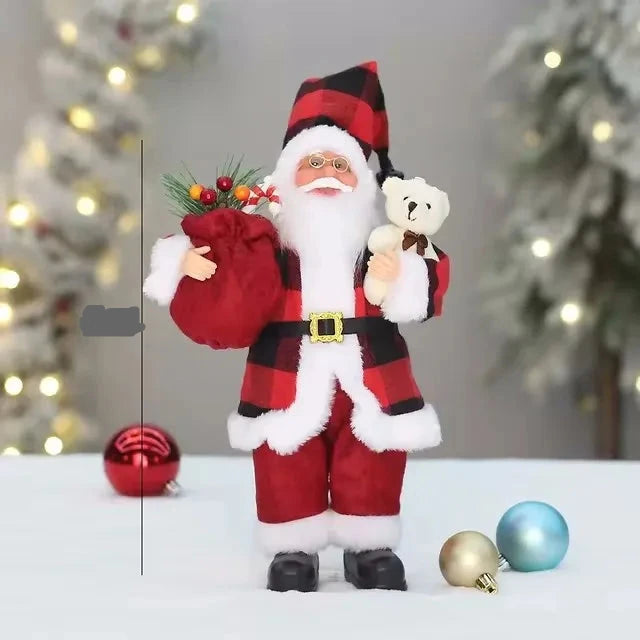 Décoration de Noël Luxe avec Sac Cadeau - Père Noël Festif et Polyvalent
