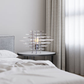 Lampe de Bureau Chrome Moderne - Design Élégant en Métal et Acrylique