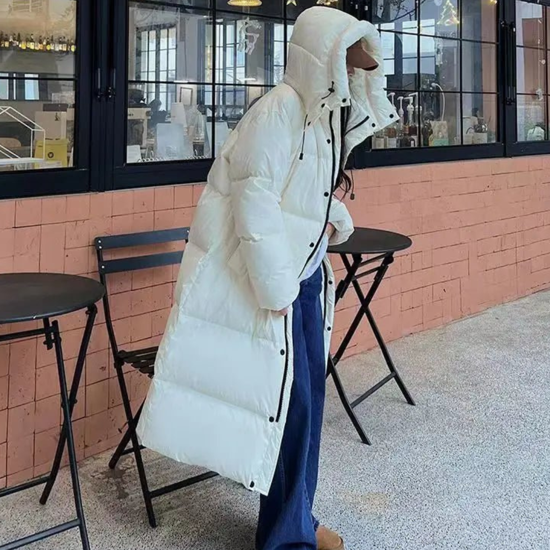 Veste Matelassée Longue à Capuche - Confortable et Stylée pour Hiver
