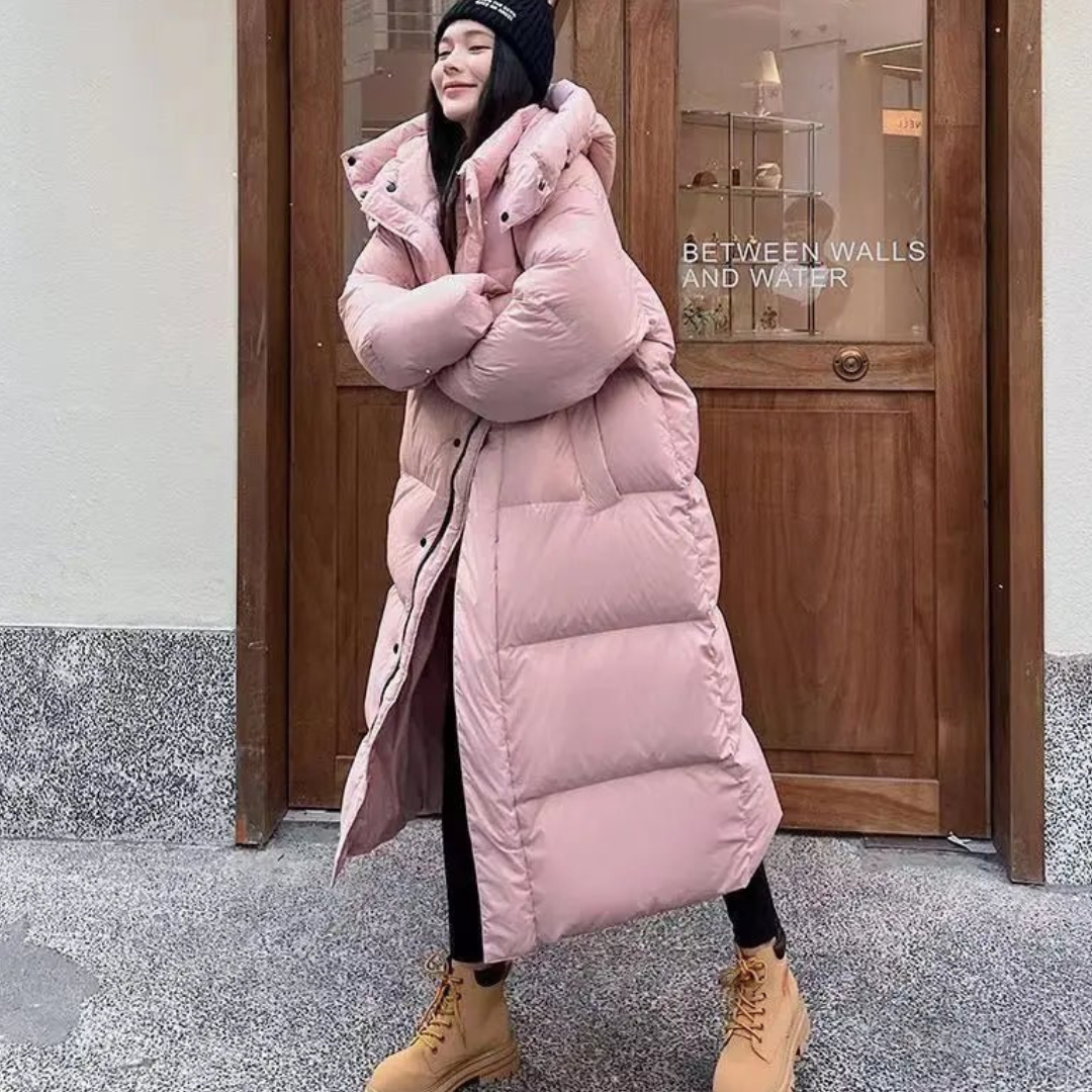 Veste Matelassée Longue à Capuche - Confortable et Stylée pour Hiver