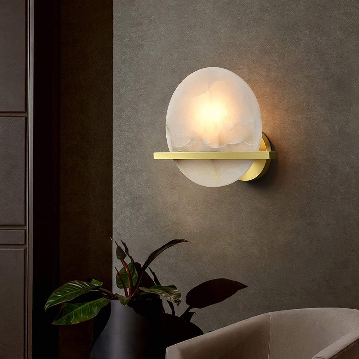 Applique Murale en Marbre - Luxe et Efficacité Énergétique