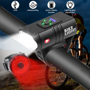 Lumières de Vélo LED Rechargeables - Phare Étanche avec Modes Multiples
