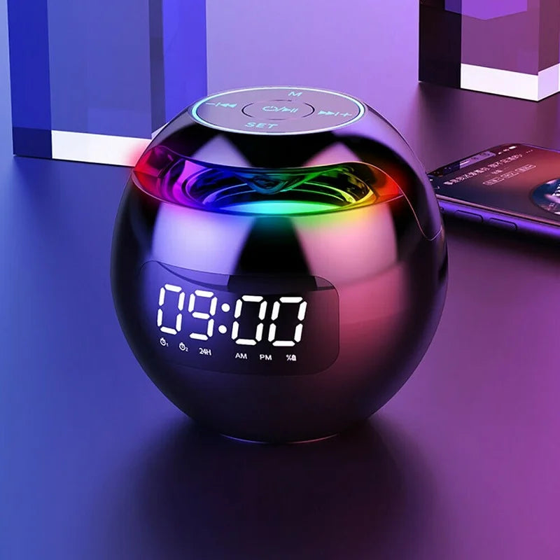 Horloge Réveil Bluetooth Multifonctionnelle - Veilleuse Colorée et Son de Qualité