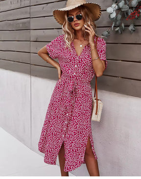 Robe Maxi Boho Femme - Imprimé Floral et Confort Aérien