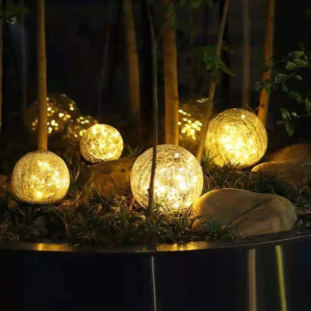 Lampe Solaire de Jardin en Cristal - Éclairage Automatique et Économe en Énergie
