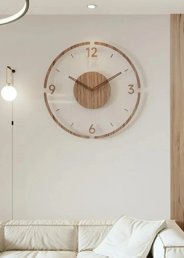 Horloge Murale Scandinave en Bois - Design Minimaliste et Silencieux